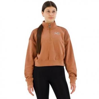Maglietta Nike Sportswear Air Fleece A Manica Lunga Minerale Argilla / Corteccia Rossa / Rosa Oxford S