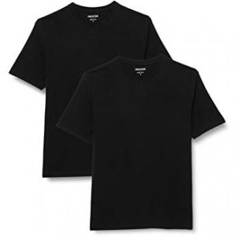 Hechter Paris Herren V-Ausschnitt T-Shirt Doppelpack Größe L Schwarz