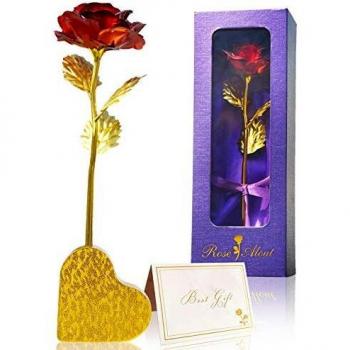 Mothers Day Rose Gifts, 24k Gold Galaxy Rose, Artificial Rose Flower, Infinity Rose Gift for Girlfriend Women Mother's Day