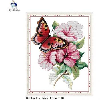 Joy Sunday 14ct Pink Flower Cross Stitch Kit
