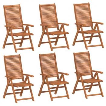 Reclining Garden Chairs Set of 6 56x72x107 cm Solid Acacia Wood vidaXL