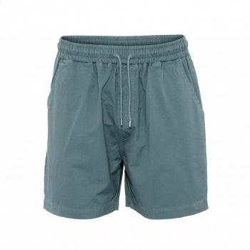 Shorts in twill Colorful Standard blu acciaio