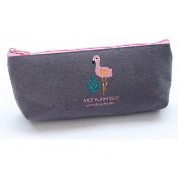 Fresh Flamingo Canvas Pencil Case