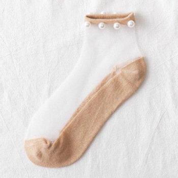 Summer Pearl Mesh Socks for Women