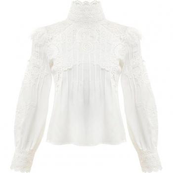 CHICEVER Lässiges Damen Shirt mit Stehkragen und dünnem Material