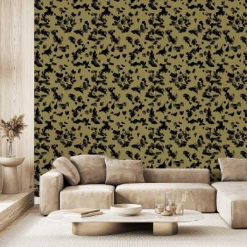 Estampado mural caqui y estilo moderno Hexoa, tamaño 156x270 cm