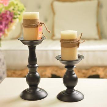 Candelabro de Pareja Pilar Vintage en Negro