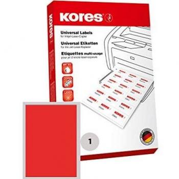 Kores Etiketten, 210 x 297 mm, ohne Rand, rot