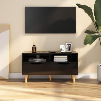 High Gloss Black TV Cabinet 90x40x48.5 cm Engineered Wood