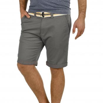 !Solid Lagos Herren Chino Shorts Bermuda Kurze Hose Mit Gürtel Aus Stretch-Material Regular Fit, Größe:3XL, Farbe:Dunkelgrau