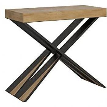 Consola Diago Small Premium 90x40 – Acabado Roble Nature sobre Estructura Antracita