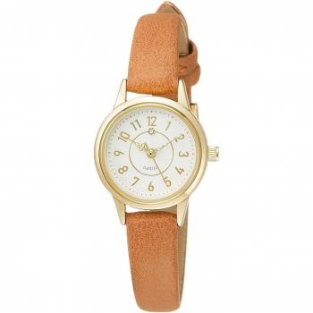 YM040‑3 Brown Leather Women's Watch, Analog with Diamond Detail
