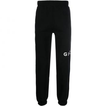 Givenchy Men's Black Sweatpants with Logo, Size Large