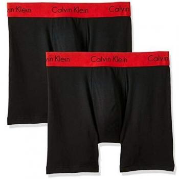 Calvin Klein Bóxer Trunk 2Pk, Negro con Impacto Rojo WB, M