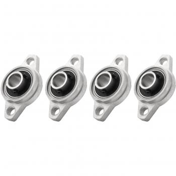 4× KFL001 12 mm alliage zinc : oreiller auto‑alignement, bride bloc, roulement rhombi, logement de roulement argent