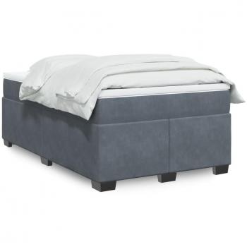 120x200 cm Box Spring Bed with Mattress in Dark Grey Velvet by Vidaxl