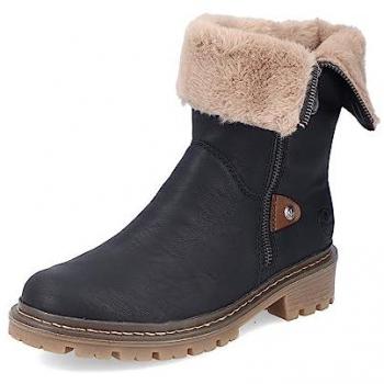 Bottines Rieker Femme Y9582-00 Noir – Zip Urbain, Longueur Moyenne