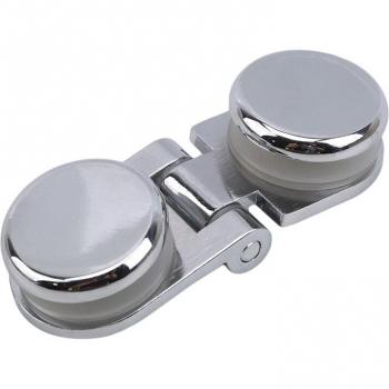 Frameless Shower Box Round Chrome Zinc Alloy Hinge