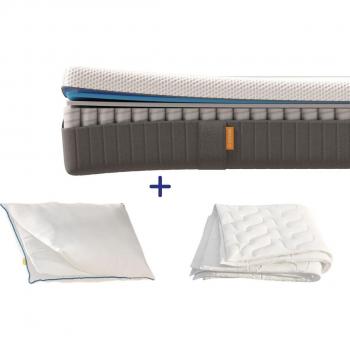 Pack Emma Sommeil Premium 90x190 : Matelas Original II, Oreiller Nuage, Couette Ressort & Mémoire