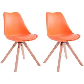 Duo de chaises de salle à manger scandinaves orange