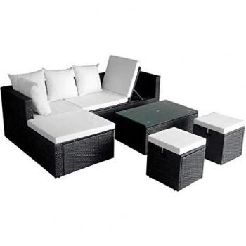 VidaXL Garten Sofagarnitur 4-TLG. Poly Rattan Lounge Gartenmöbel Sofa Ecksofa