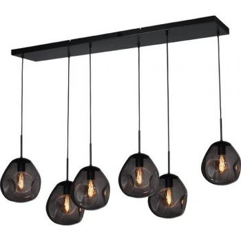Grau Lava Pendelleuchte – 6‑Flammen Masterlight
