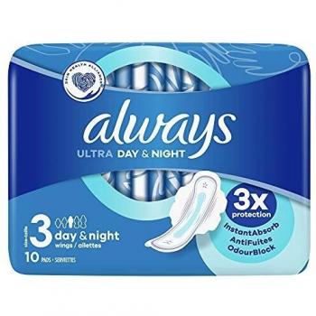 Always Damenbinde Ultra Secure Night (mit Flügeln) – 10er Pack
