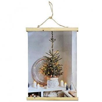 Beleuchteter Weihnachtsbaum mit Zeitzone 44 × 35 cm