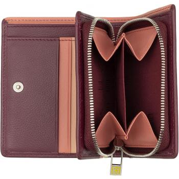 Cartera pequeña Dudu de cuero con cremallera y agujeros para tarjetas