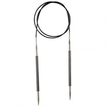 Karbonz 80cm Black and Silver Fixed Circular Knitting Pins