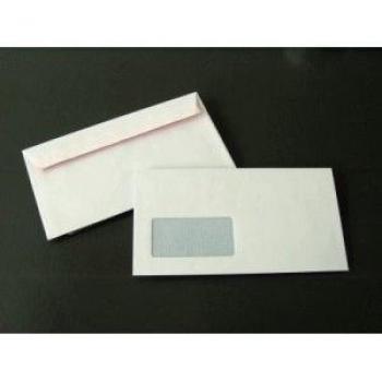 Blanke Briefumschlag 125x235mm 80g/qm haftklebend Fenster VE=1000 Stück weiss