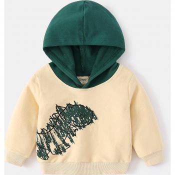Sudadera con capucha de dinosaurio, ropa para niños de 2 a 7 años, estampado de grafiti, 100% algodón