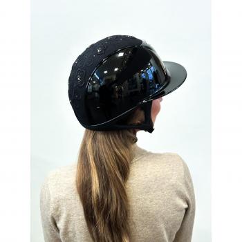 Casco One K Riding Helmet Pro – Tapa Embroiderada, Tubo Cromado, Negro Mate