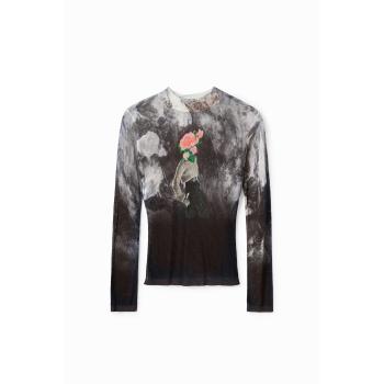 Viscosa Sfocata Desigual: Maglione Nero XS