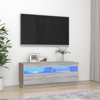 VidaXL Grey Sonoma LED TV Stand 100x35x40 cm