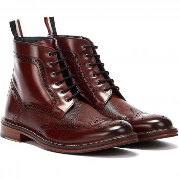 Alfred Brogue Stiefel für Männer – Rotes Ledermaterial