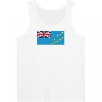Unisex‑Top „Tuvalu Flagge“ – weißes T-Shirt aus 100 % Baumwolle, eng anliegend