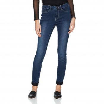 VERO MODA Vaqueros Slim para Mujer Vmseven Nw Ss Jeans Md Bl Vi607 Noos, Azul