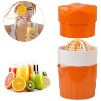 Manual Citrus Juicer with Container for Fresh Lemon, Lime, Orange, and Grapefruit Juice