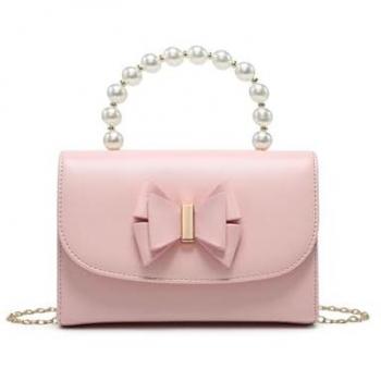 Sheer Pink Pearl Handle Bag