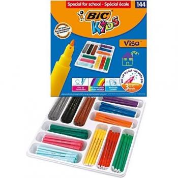 Bic Kids Visa Felt Tip Pens Fine Tip Assorted (Pack of 144) 887838