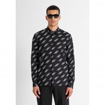 Camisa Barcellona de Viscosa con Corte Recto y Estampado Difuminado