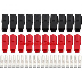 Conectores de Potencia Marina con Enclavamiento, Anderson Powerpole, 20 Unidades (10 Pares), 30 Amperios, 600 Volts, Colores Rojo y Negro