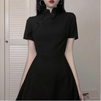Schwarzes Harajuku-Gothic-Lolita-Cheongsam 2025