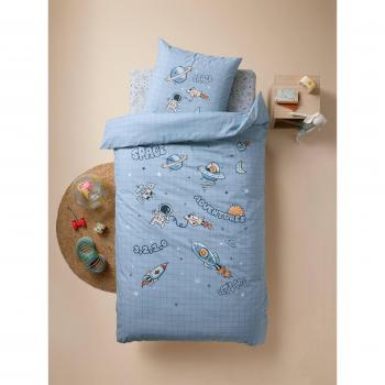 Couchage Enfant Intergalactique Bleu Éco‑Coton
