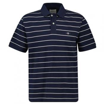 Gant Striped Polo Shirt Herren – Blau (XL)