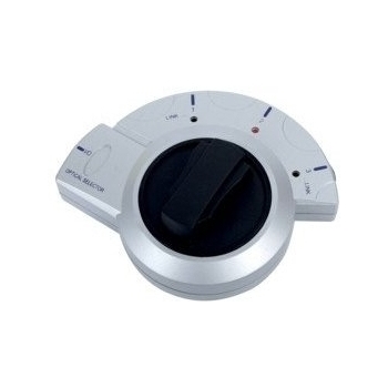 Conmutador de Fibra Óptica TOSlink HQ Selector de 3 Salidas Color Plateado