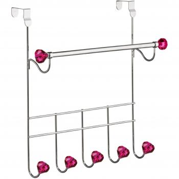Flamingo Glow Door Rack – 5 Diamante Hooks