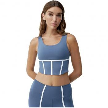 Büstenhalter Vani von Born Living Yoga in Blau/Weiß