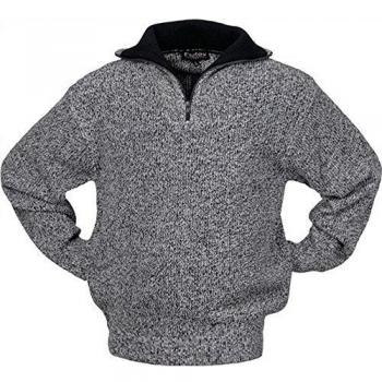 SCHEIBLER Pullover in Schwarz-Weiß-Melange, Größe XXL